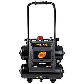 TJEP Silent kompressor 17/15-2 2 cylinder, 17L tank, 203 liter/min v 0 bar, max 10 bar. Olie fri