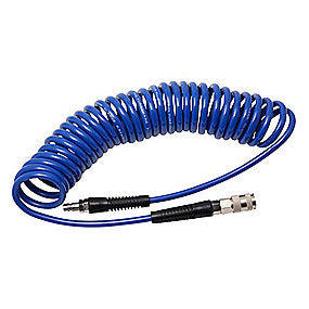 Flair spiralslange 6,5x9,5mm 4/6 mtr. blå PU med kobling + nippel, max 10 bar