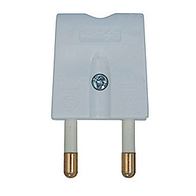 E-line+ stikprop hvid flad uden jord, 230V/16A