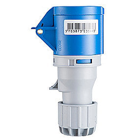 E-line forlængerled CEE blå 230V/16A, 3 pol. 6h, IP44