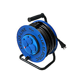BLUE ELECTRIC Kabeltromle 40M - PlusLine Fast kerne - u/pillesikring 3x1,5 mm2 Neopren