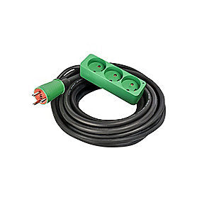BLUE ELECTRIC Kabelsæt 10m 3-stik med jord. neoprenkabel 3-stikdåse. 3x1,5mm2 16A