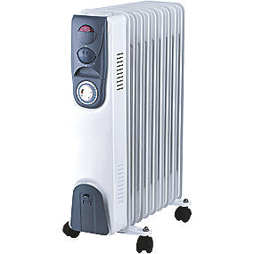 Gripo olietradiator 2000W med termostat & timer, 1,5mtr. kabel med Schuko-stik, 3 indstillinger