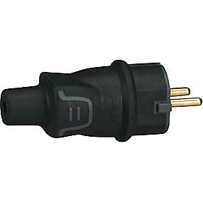 Legrand Schuko stikprop med jord. Sort IP44 2p+j