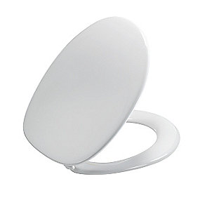 Pressalit Zaga 314 Standard toiletsæde inkl. beslag i rustfrit stål. Hvid