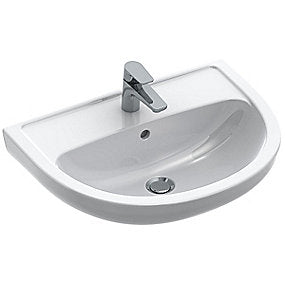Gustavsberg Saval håndvask 550x430x190mm med hanehul, hvid alpin
