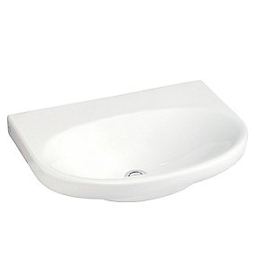 Gustavsberg Nautic håndvask 5556. 560x430 mm. Uden hanehul til bolt/bæring. Ceramic+. Hvid