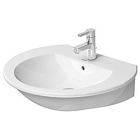 Duravit Darling New håndvask, håndvask, badeværelsesvask, WonderGliss vask, 650x540 mm vask, Duravit vask, med hanehul, med overløb, VVS.