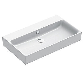 Catalano PREMIUM80 håndvask, håndvask, badeværelsesvask, italiensk design, antibakteriel glasur, 800x470 mm vask, Catalano vask, uden hanehul, med overløb, VVS.