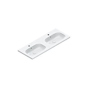 CATALANO Alvea håndvask 120x46 Vægmonteret dobbelt håndvask med hanehuller og overløb