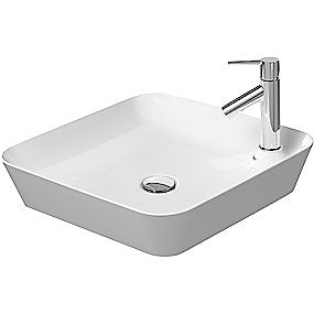Duravit Cape Cod bowle 460x460mm med hanehul hjørne uden overløb. WonderGliss