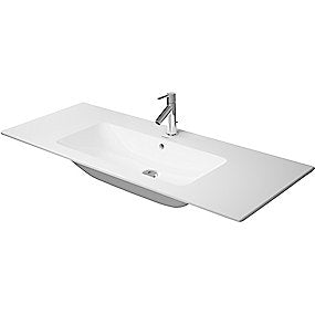Duravit ME by Starck håndvask 1230x490mm til møbel med hanehul midt med WonderGliss