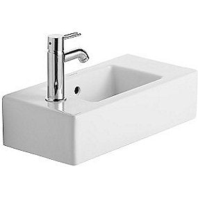 Duravit Vero håndvask, 500x250 mm, venstre, med Wondergliss
