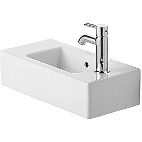 Duravit Vero vask 500x250mm hvid Hanehul til højre med Wondergliss