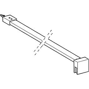 Contura Showerama Art stabiliseringsstang, brusevæg stabiliseringsstang, 1200 mm stabiliseringsstang, sølvfarvet stang, walk-in brusevæg, Contura brusekabine.