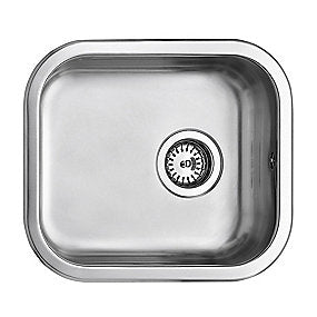Intra Juvel stålvask a400 med strainer Indv. mål340x400x145mm til planlimning