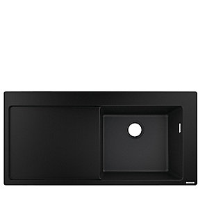hansgrohe HG S514-F450 køkkenvask, nedfældningsvask, granitvask, sort køkkenvask, 1050x510 mm vask, hansgrohe vask, SilicaTec vask.