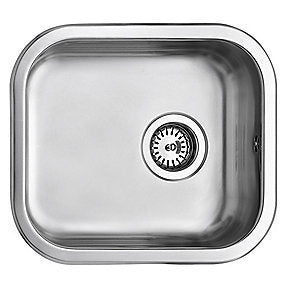 Uni køkkenvask 400x340mm poleret, med strainer, til nedfældning