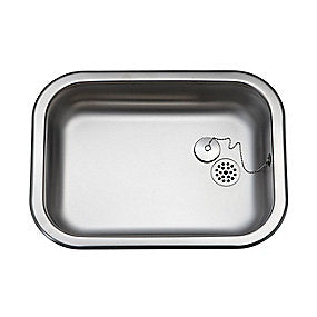 Uni køkkenvask 480x340mm med prop, mat, til nedfældning