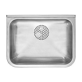 Contura Udslagsvask Cu44GB, udslagsvask, vask, rustfri vask, 460x330x175 mm vask, Contura vask, med bagplade, med spanderist, med overløbrist, VVS.