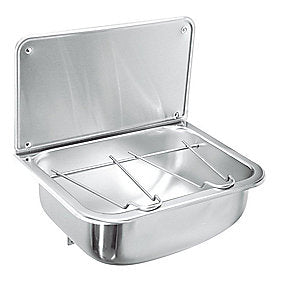 Intra Juvel udslagsvask, udslagsvask, vask, grovkøkken vask, bryggers vask, 455x340 mm vask, Intra vask, inkl. beslag, spanderist, afløbsventil, vægpanel, bundventil, VVS.