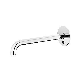 Qtoo d line sensor håndvaskarmatur, Qtoo armatur, d line armatur, berøringsfri armatur, rustfrit stål armatur, vægmonteret armatur, 250mm tud, poleret rustfrit stål, VVS.