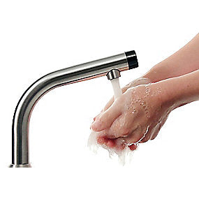 Kriss Pure håndvaskarmatur, Pure håndvaskarmatur, Berøringsfrit håndvaskarmatur, Rustfrit stål håndvaskarmatur, Vand/sæbe/desinfektion, 147mm tud, Kriss, VVS.