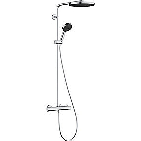 Hansgrohe Showerpipe Pulsify S Puro 260 1jet brusesystem med hoved- og håndbruser i kromfinish.