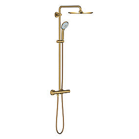 GROHE Euphoria 310 brusesystem, Euphoria 310, Brusesystem, Børstet Cool Sunrise brusesystem, Termostat, 310mm hovedbruser, massage håndbruser, GROHE, VVS.
