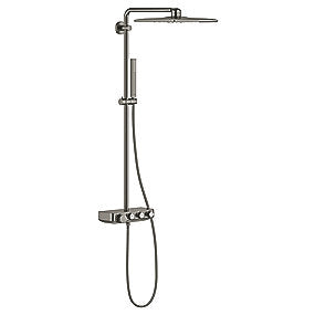GROHE Euphoria Cube brusesysystem SmartControl 310 Duo termostat til væg, børstet hard graphite