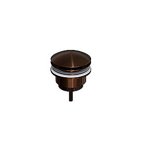 Qtoo d line bundventil 1 1/4'' push up, universal. Mat børstet bronze PVD, Spændevidde 10-100mm