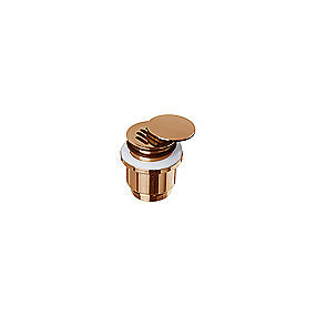 Qtoo d line bundventil, poleret PVD kobber bundventil, 1 1/4'' bundventil, rengøringsvenlig rist, AISI 316 rustfrit stål, badeværelse, Qtoo, VVS.