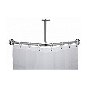 Vinkel badeforhængsstang 90 x 90 mm, komplet sæt