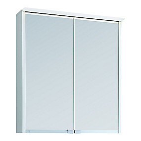 Ifö Option spejlskab, hvidt spejlskab, LED spejlskab, badeværelsesspejl, Ifö, VVS Hjørnet.