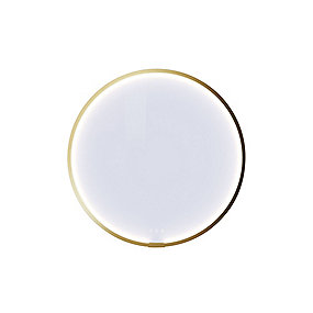 Dansani Rammespejl Moon med lysstyring Ø75 cm. Børstet messing