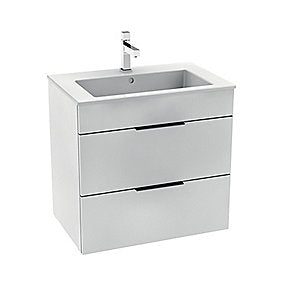 Jika Cube møbelpakke 650x430mm med 2 skuffer og sorte greb i mat hvid finish.