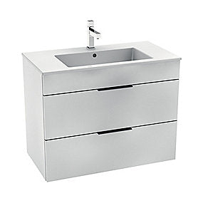 Jika Cube Møbelpakke 800x430mm med 2 Skuffer og Sorte Greb - Hvid Semiglans.