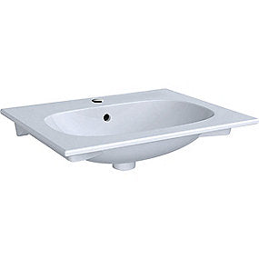 GEBERIT Acanto håndvask 600x168x480mm til møbel. Keratect glasur, hvid
