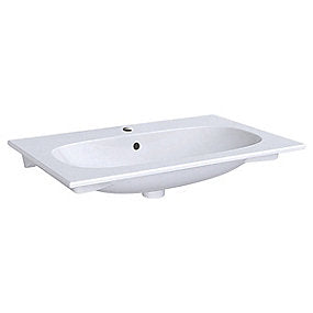 GEBERIT Acanto håndvask 750x168x480mm til møbel. Keratect glasur, hvid