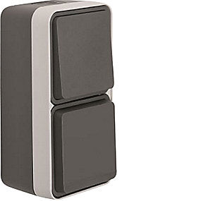 Kombiafbr./Stikk Schuko Grå