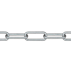 Roliba kæde langleddet 5,0 mm elforzinket - Længde 3 meter