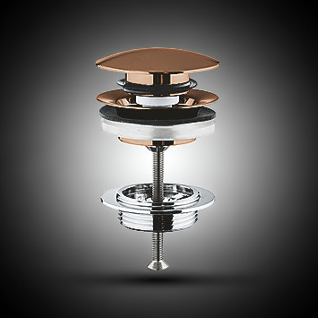 GROHE Bundventil 1 1/4'' Push up. Med overløb. Børstet Warm Sunset