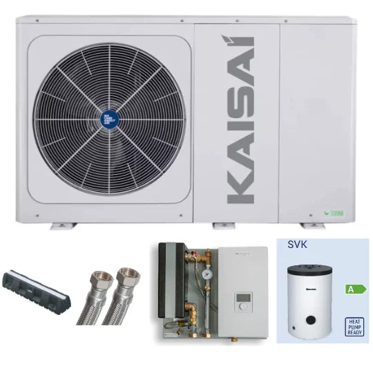 Kaisai 12 kW Monoblok Varmepumpe, R32 Varmepumpe, WiFi Varmepumpe, El Backup Varmepumpe, Varmepumpe Pakketilbud, VVS Hjørnet.