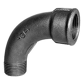 Georg Fischer Lang bøjning 90° sort 3/8'' muffe-nippel