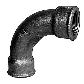 Georg Fischer lang bøjning 90° sort 3/8'' muffe-muffe