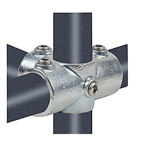 Pipe Clamps kryds med 3 muffer 33,7 mm x 1’’. Galvaniseret. Reol system