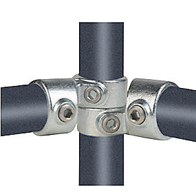 Pipe Clamps T-samling med justerbar sideudgang. 42,4 mm x 11/4’’. Galvaniseret. Reol system