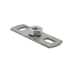 Walraven Grundflange M10 145x35mm med påsvejset muffe. AISI 316. Syrefast stål