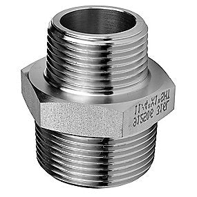 Brystnippel 1/2’’ x 3/8’’. Maskinbearbejdet. Rustfri AISI 316