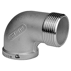 Vinkel 1.1/2’’ muffe-nippel. 90°. Støbt. Rustfri AISI 316